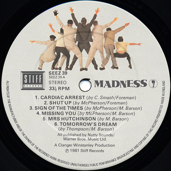 Madness : 7 (LP, Album, CBS)