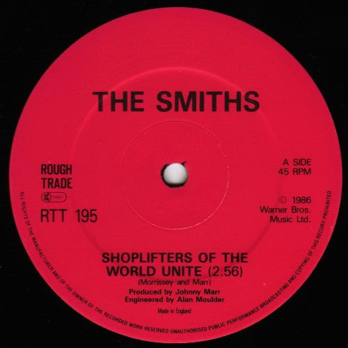 The Smiths : Shoplifters Of The World Unite (12", Single)
