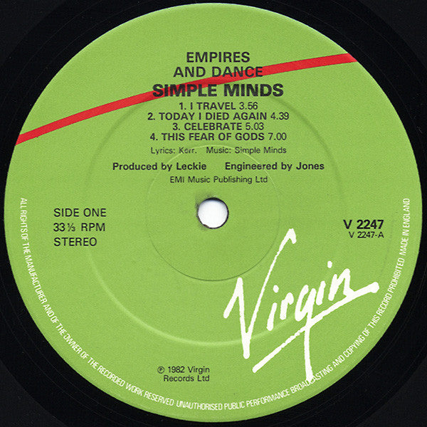 Simple Minds : Empires And Dance (LP, Album, RE)