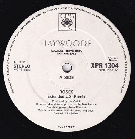 Haywoode : Roses (Extended Version) (10", Promo)