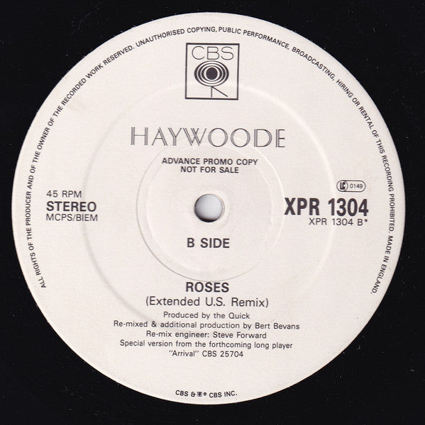 Haywoode : Roses (Extended Version) (10", Promo)
