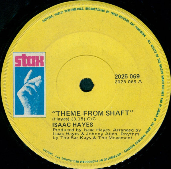 Isaac Hayes : Theme From Shaft (7", Single)