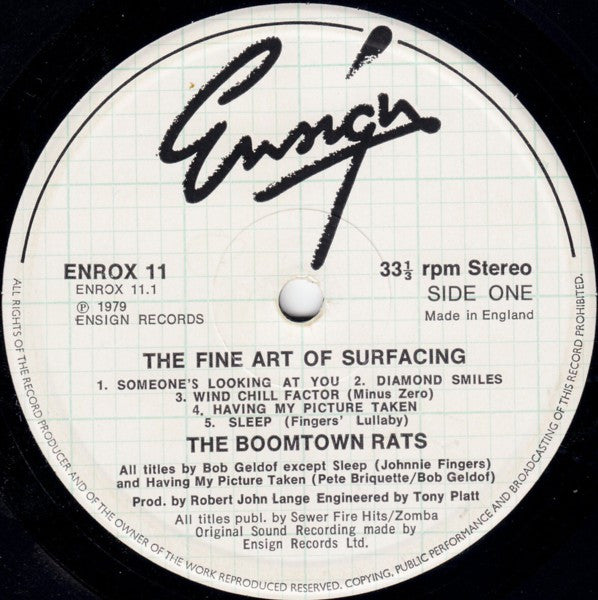 The Boomtown Rats : The Fine Art Of Surfacing (LP, Album)