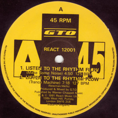 GTO : Listen To The Rhythm Flow / The Bullfrog (12")