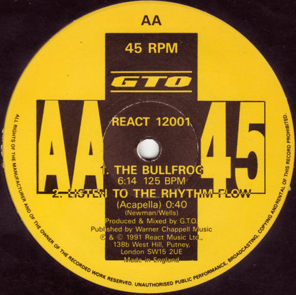 GTO : Listen To The Rhythm Flow / The Bullfrog (12")