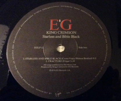 King Crimson : Starless And Bible Black (LP, Album, RE, Sin)