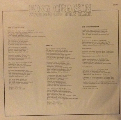 King Crimson : Starless And Bible Black (LP, Album, RE, Sin)