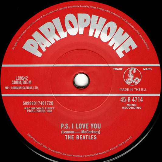 The Beatles : Love Me Do (7", Single, Mono, Ltd, M/Print, RE, RM)