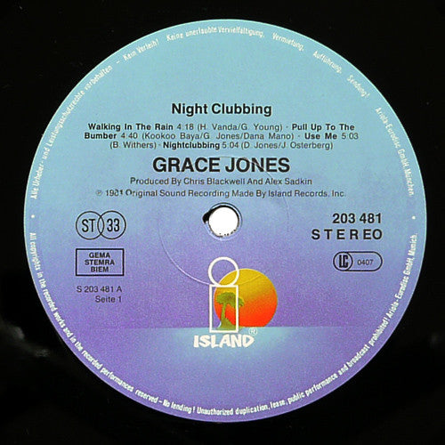 Grace Jones : Nightclubbing (LP, Album, RE)