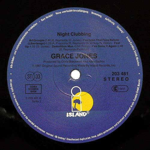 Grace Jones : Nightclubbing (LP, Album, RE)