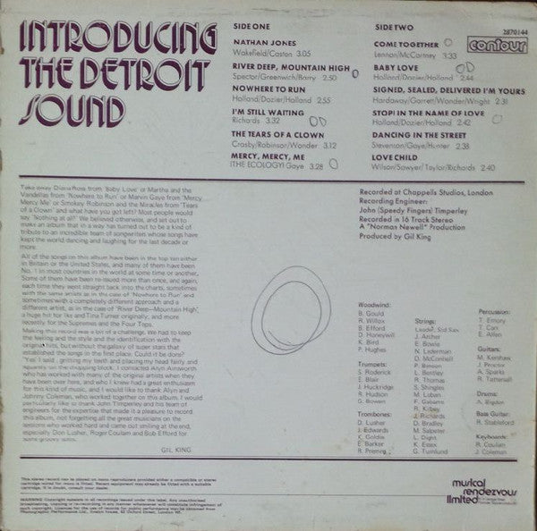 The Detroit Sound : Introducing The Detroit Sound (LP, Album)