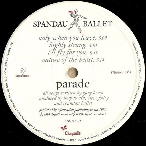 Spandau Ballet : Parade (LP, Album, Gat)