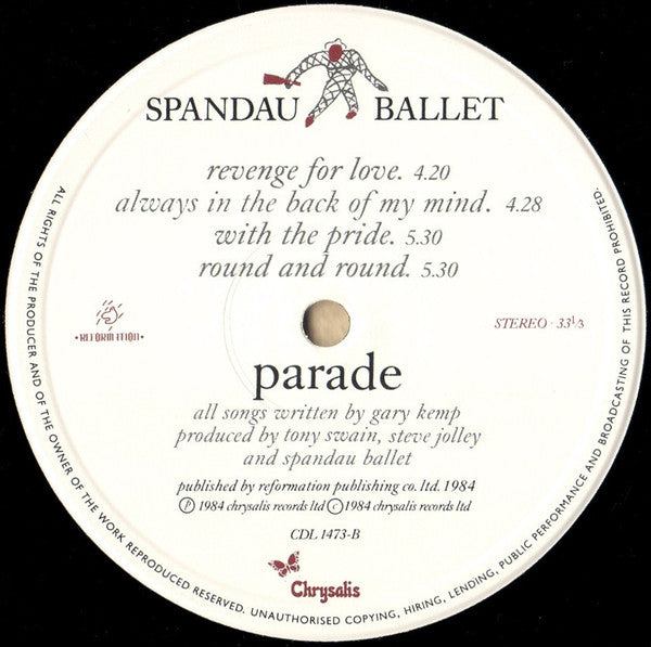 Spandau Ballet : Parade (LP, Album, Gat)