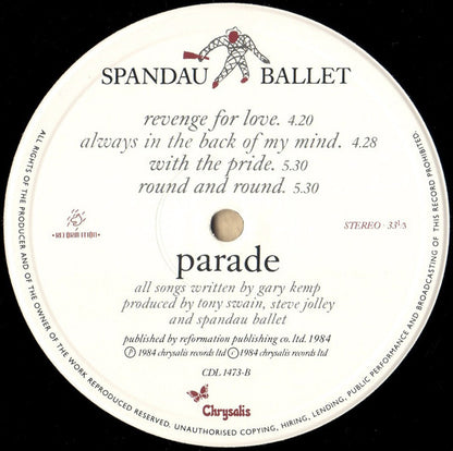 Spandau Ballet : Parade (LP, Album, Gat)