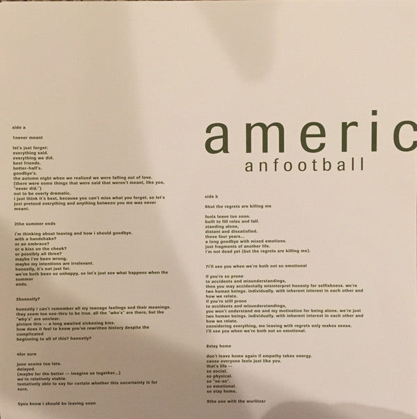 American Football : American Football (LP, Album, RE, 180)