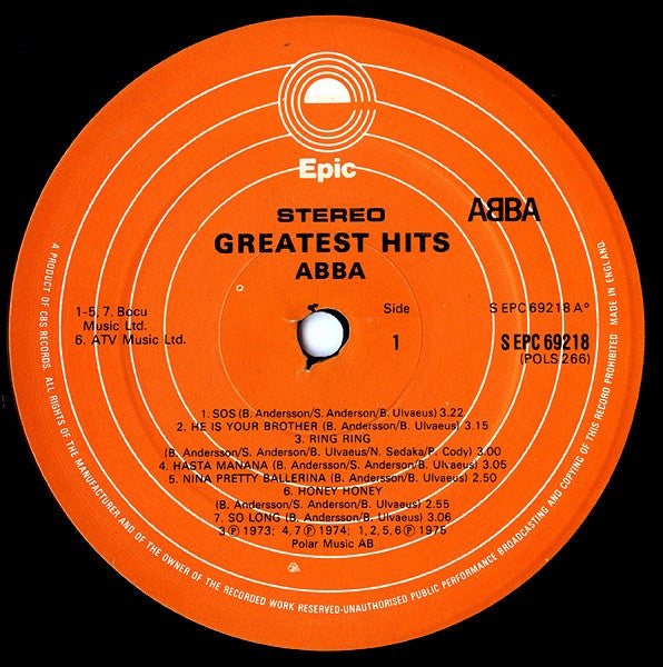 ABBA : Greatest Hits (LP, Comp, RE, Ora)
