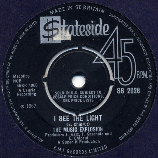The Music Explosion : Little Bit O'Soul (7", Single, 4 P)