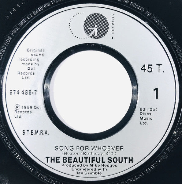 The Beautiful South : Song For Whoever (7", Single)