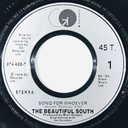 The Beautiful South : Song For Whoever (7", Single)