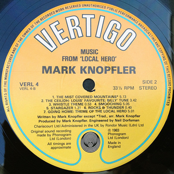 Mark Knopfler : Local Hero (LP, Album, Non)