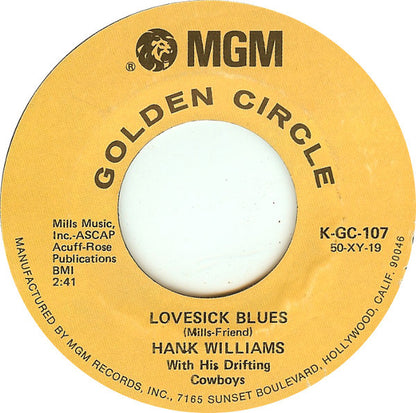 Hank Williams With His Drifting Cowboys : Your Cheatin' Heart (7", Single, RE, San)