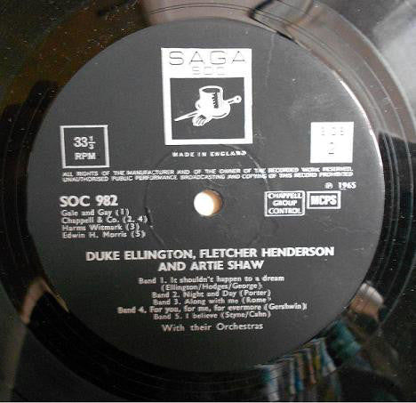 Duke Ellington / Fletcher Henderson / Artie Shaw : Duke Ellington, Fletcher Henderson, Artie Shaw And Their Orchestras (LP, Comp)