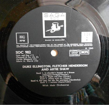 Duke Ellington / Fletcher Henderson / Artie Shaw : Duke Ellington, Fletcher Henderson, Artie Shaw And Their Orchestras (LP, Comp)