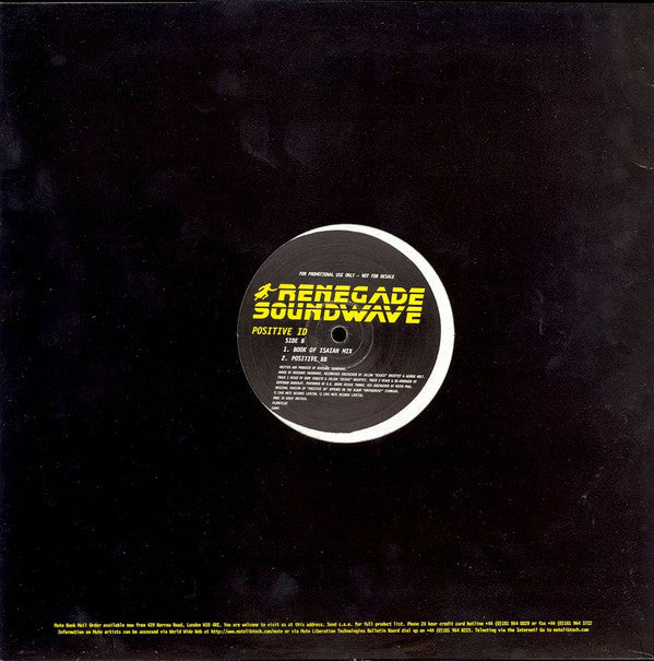 Renegade Soundwave : Positive ID (12", Promo)