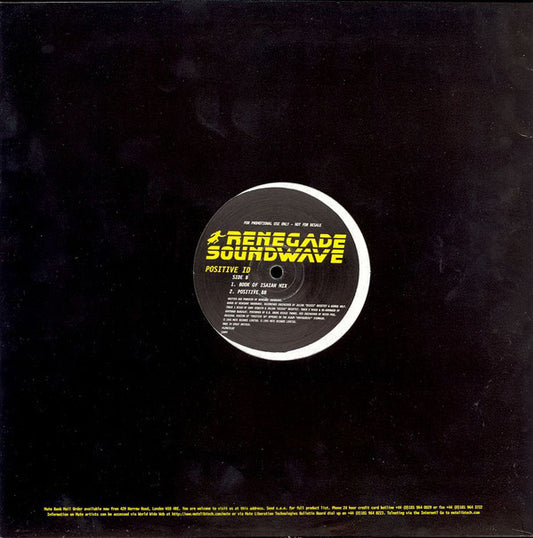 Renegade Soundwave : Positive ID (12", Promo)