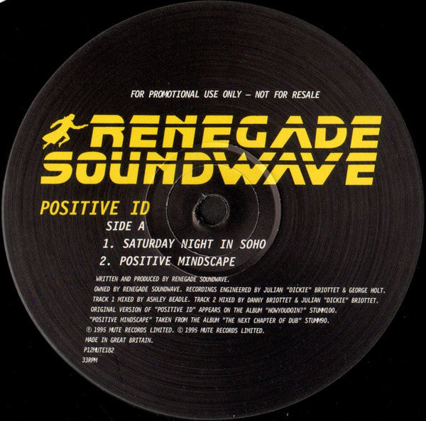 Renegade Soundwave : Positive ID (12", Promo)