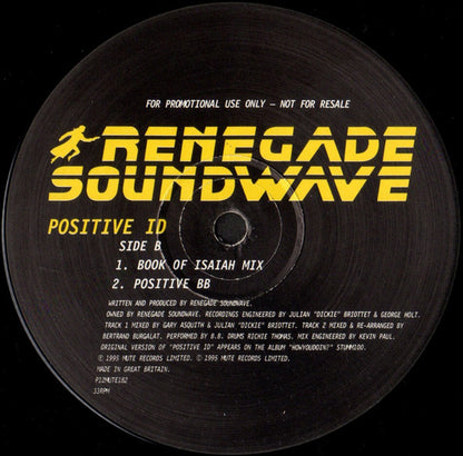 Renegade Soundwave : Positive ID (12", Promo)