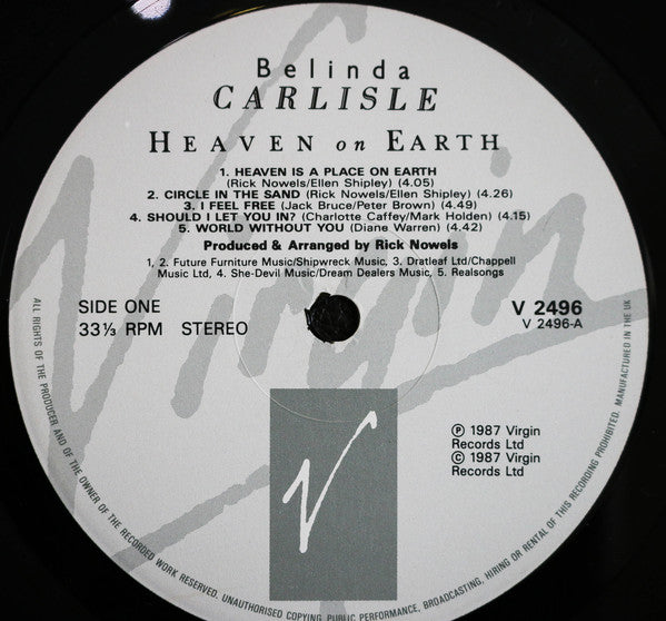 Belinda Carlisle : Heaven On Earth (LP, Album)