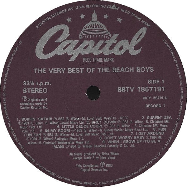 The Beach Boys : The Very Best Of The Beach Boys Volume 1 (LP, Comp)