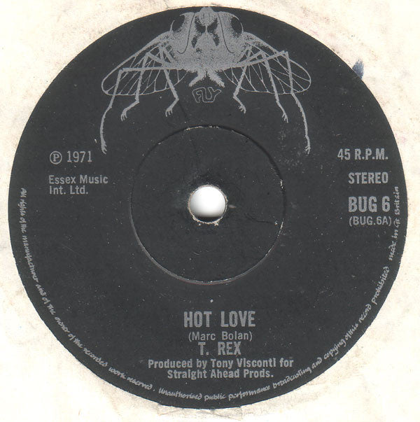 T. Rex : Hot Love (7", Single, RP, Bla)