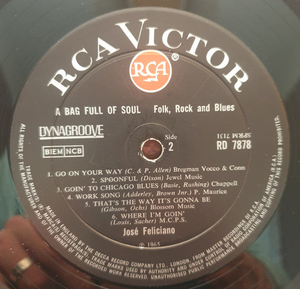 José Feliciano : A Bag Full Of Soul (LP, Album, Mono)