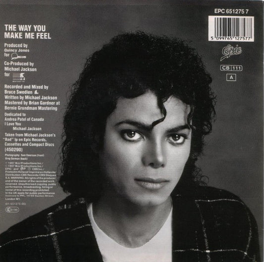 Michael Jackson : The Way You Make Me Feel (7", Single, Lar)