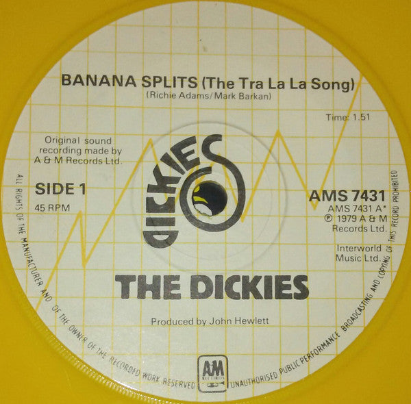 The Dickies : Banana Splits (7", Single, Yel)