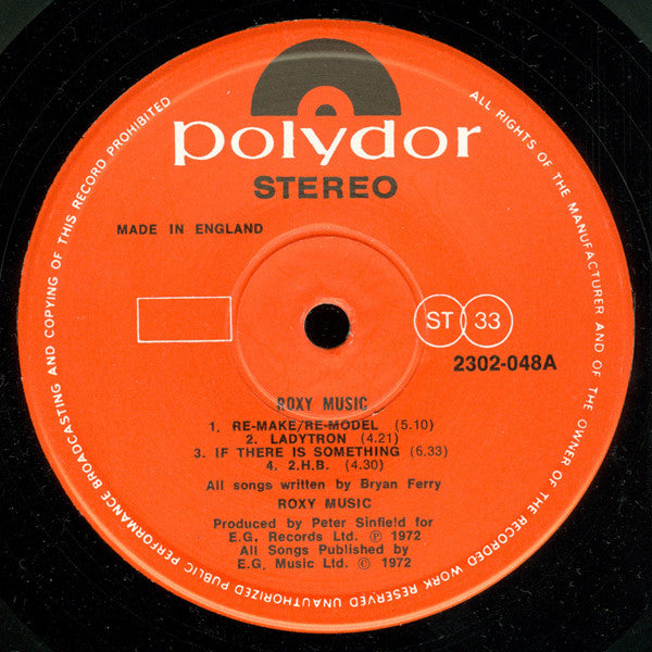 Roxy Music : Roxy Music (LP, Album, RE, Gat)