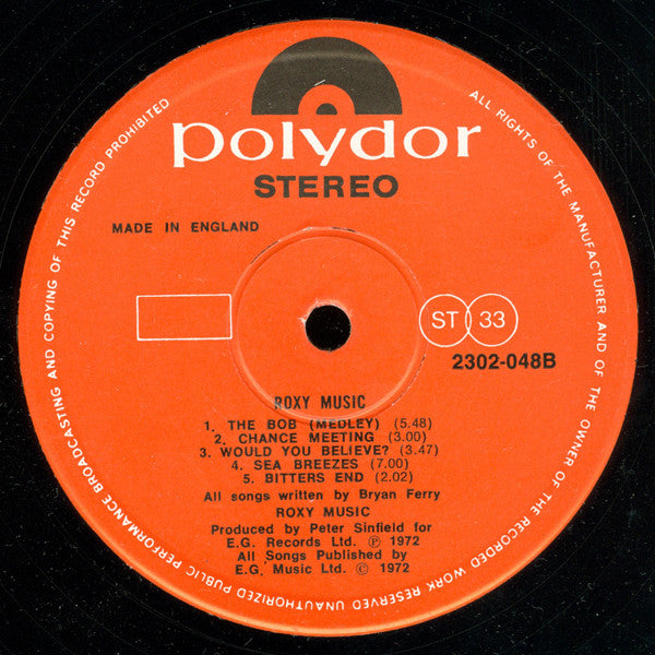 Roxy Music : Roxy Music (LP, Album, RE, Gat)