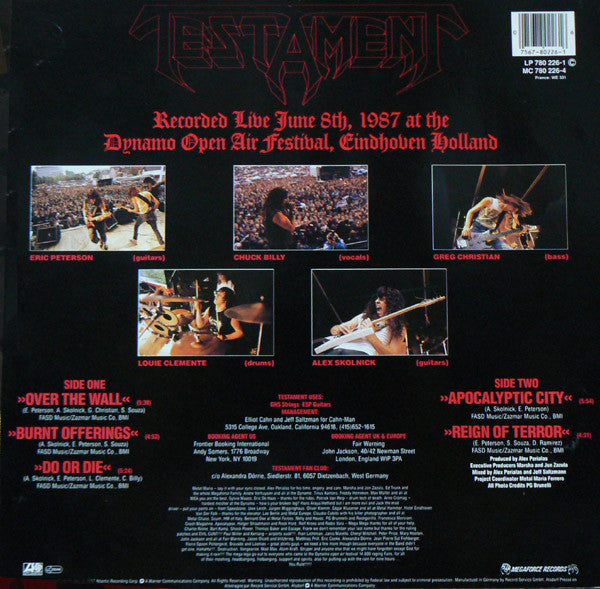Testament (2) : Live At Eindhoven (12", EP)