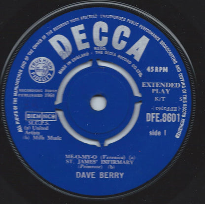 Dave Berry : Me-O-My-O (7", EP, Mono)