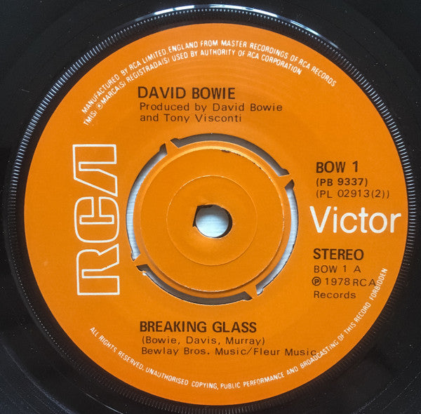 David Bowie : Breaking Glass (7", EP, Single)