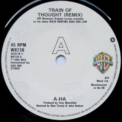 a-ha : Train Of Thought (Remix) (7", Single, Pap)