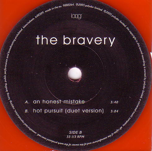 The Bravery : An Honest Mistake (7", Single, Red)