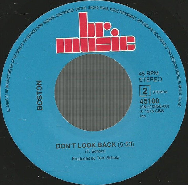 Boston : More Than A Feeling / Don't Look Back (7", Single, RE)