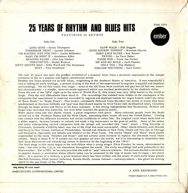 Various : 25 Years Of Rhythm & Blues Hits (LP, Comp)