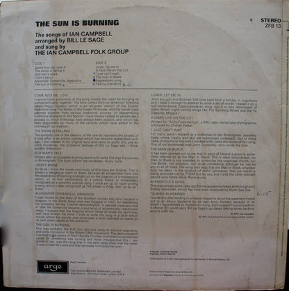 The Ian Campbell Folk Group : The Sun Is Burning (LP, Album)