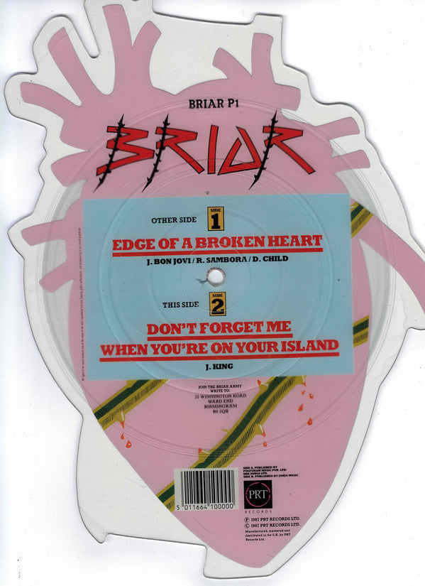 Briar : Edge Of A Broken Heart (7", Shape, Pic)