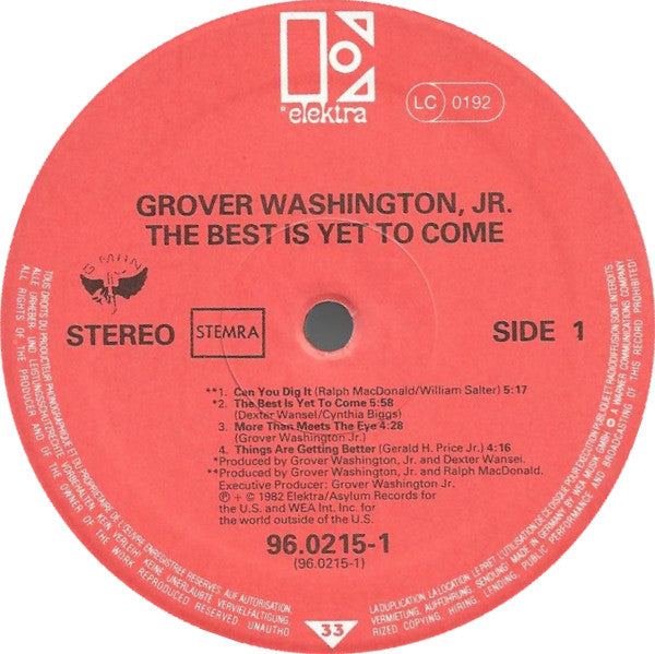 Grover Washington, Jr. : The Best Is Yet To Come (LP, Album)