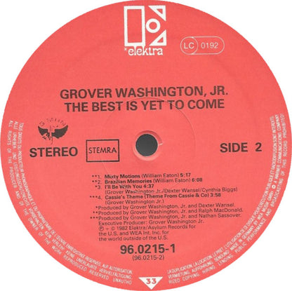 Grover Washington, Jr. : The Best Is Yet To Come (LP, Album)